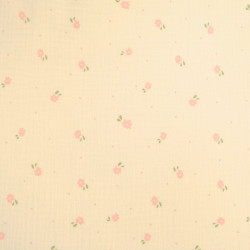 Doppel-Gaze mit rosa Blumenmuster – Maison Klem