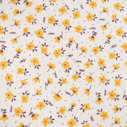 Tessuto a doppio strato con stampa a fiori gialli - Maison Klem