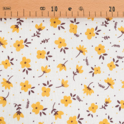 Double Gauze with Yellow Floral Print - Maison Klem