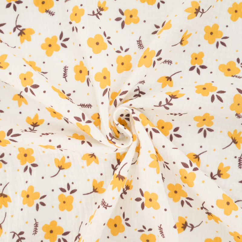 Dubbelgaas met gele bloemenprint - Maison Klem