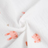 Pink Bunny Print Double Gauze - Maison Klem