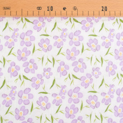 Double Gauze with Mauve Floral Print - Maison Klem