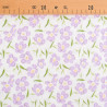 Tessuto doppio a righe con stampa floreale color malva - Maison Klem