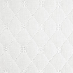 White Double Gauze Quilted with Floral Embroidery - Maison Klem