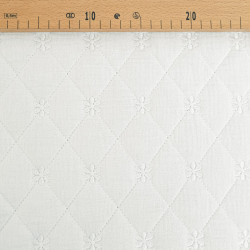 White Double Gauze Quilted with Floral Embroidery - Maison Klem
