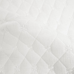 White Double Gauze Quilted with Floral Embroidery - Maison Klem