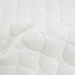 White Double Gauze Quilted with Floral Embroidery - Maison Klem