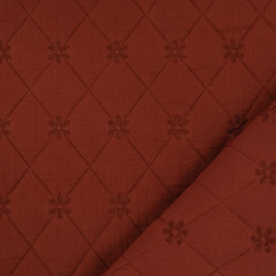 Double Gauze Quilt with Terracotta Flower Embroidery - Maison Klem