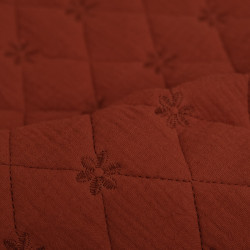 Double Gauze Quilt with Terracotta Flower Embroidery - Maison Klem