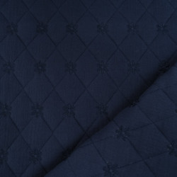 Double Gauze Quilted with Navy Floral Embroidery - Maison Klem