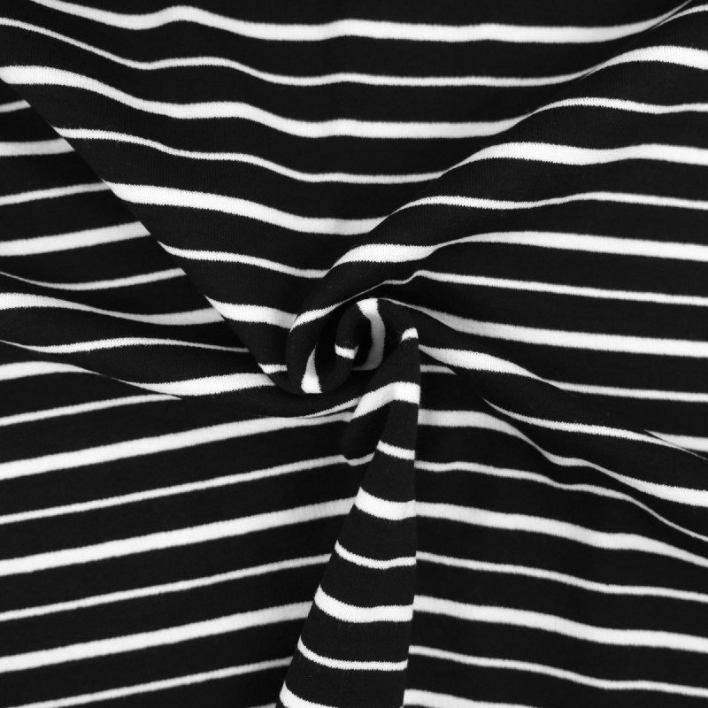 Maglia a righe bianche su fondo nero - Maison Klem