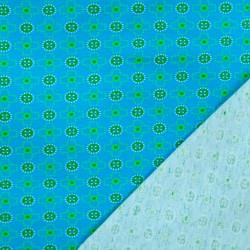 Maglia stampata verde su fondo blu - Maison Klem