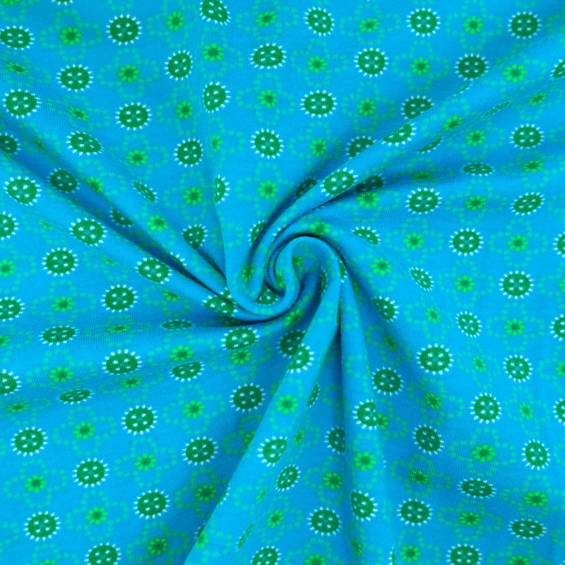 Maglia stampata verde su fondo blu - Maison Klem