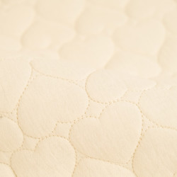 Double Gauze Quilted Blanket with Heart Embroidery, Natural Ecru - Maison Klem