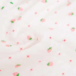Jersey Matelassé Imprimé Mimi La Fraise - Maison Klem