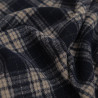 Soft Knit, Navy Checkered Pattern with Silver Lurex - Maison Klem