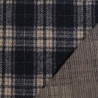 Soft Knit, Navy Checkered Pattern with Silver Lurex - Maison Klem