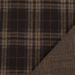 Weiches Strickmuster mit Kakaobraunen Karos und silbernem Lurex – Maison Klem