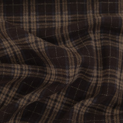 Weiches Strickmuster mit Kakaobraunen Karos und silbernem Lurex – Maison Klem