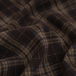 Maille Douce Carreaux Cacao Lurex Argent - Maison Klem