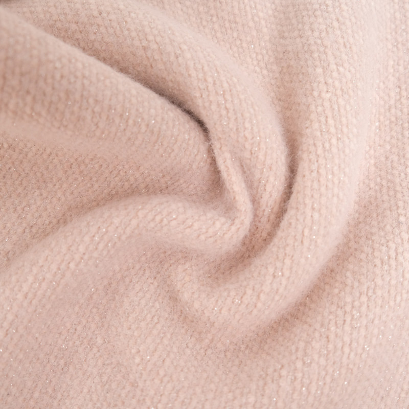 Weiches Strickgewebe „Nova“ in Puderrosa mit silbernem Lurex – Maison Klem