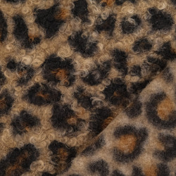 Tissu Bouclettes Léopard Naturel - Maison Klem