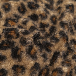 Tissu Bouclettes Léopard Naturel - Maison Klem