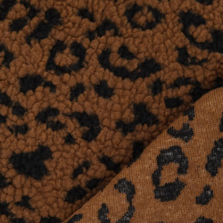 Sherpa-Stoff „Mini Leopard“ in Braun – Maison Klem
