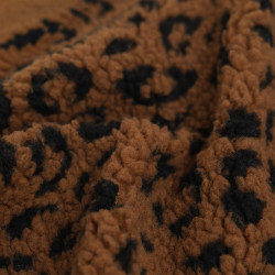 Sherpa-Stoff „Mini Leopard“ in Braun – Maison Klem