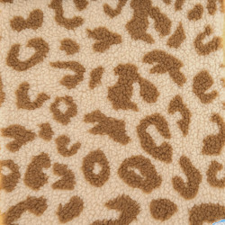 Tissu Sherpa Maxi Léopard Caramel et Beige - Maison Klem