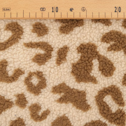Tela Sherpa Maxi con estampado de leopardo en tonos caramelo y beige - Maison Klem