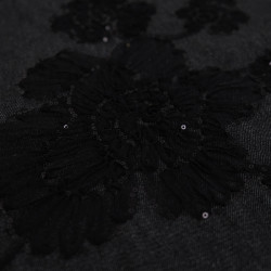 Jean Broderie Tulle et Sequins Noir - Sam - Maison Klem