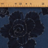 Jeans mit Stickerei, Tüll und Pailletten in Indigo – Sam – Maison Klem