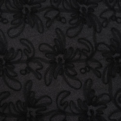 Jean Broderie Tulle Flora Noir - Maison Klem