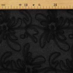 Jean Broderie Tulle Flora Noir - Maison Klem