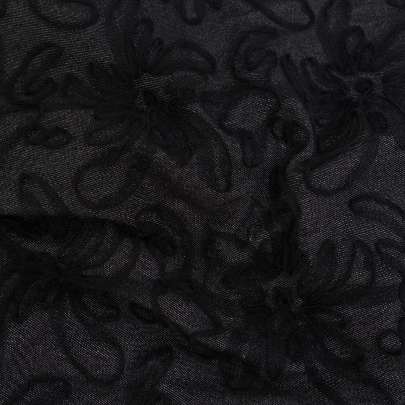 Jean Broderie Tulle Flora Noir - Maison Klem