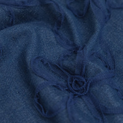 Gonna in tulle con ricami Suzon, blu medio - Maison Klem