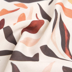 Viscose Mélangée Imprimé Elena Corail Terracotta - Maison Klem