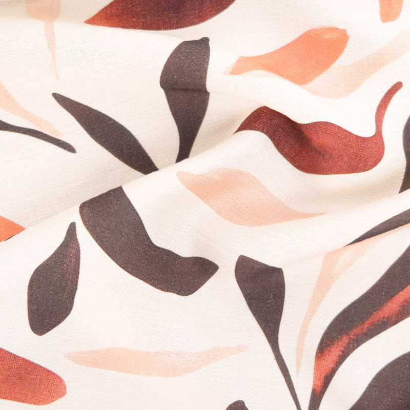 Elena Coral Terracotta Printed Viscose Blend - Maison Klem
