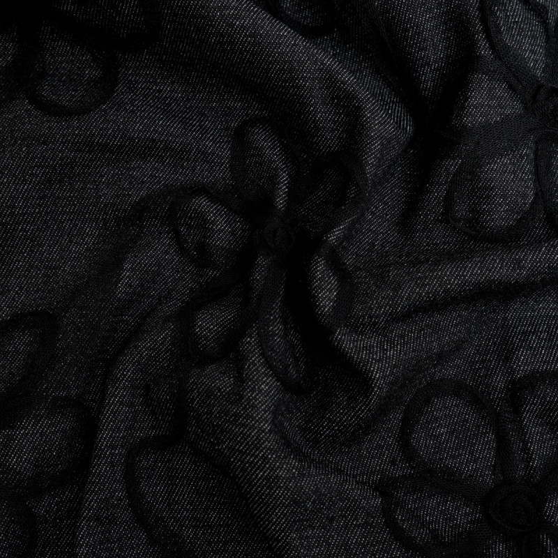 Vestido de tul con bordados «Suzon» en negro - Maison Klem