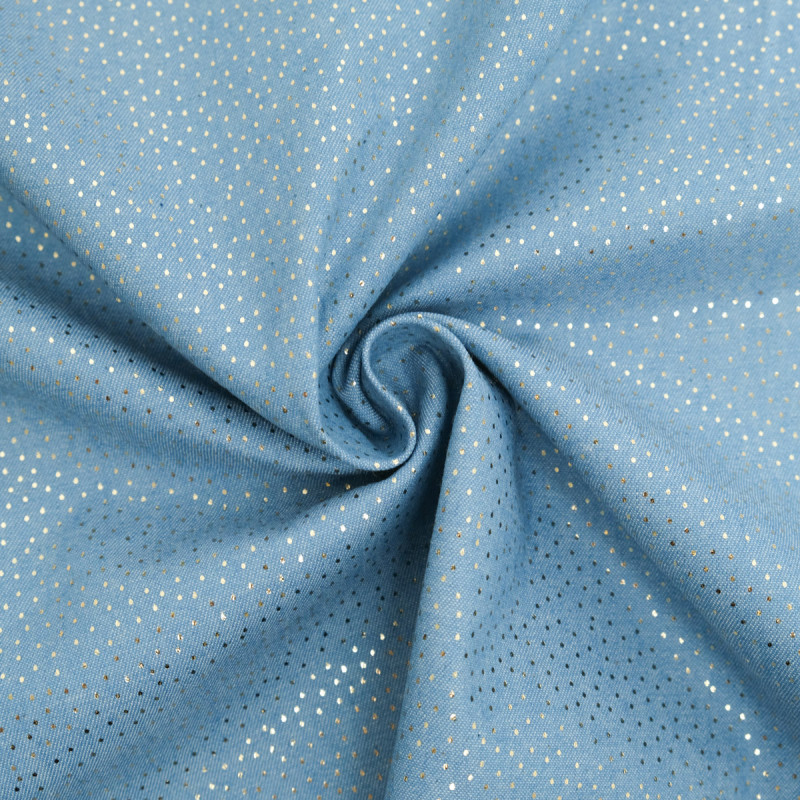 Chambray mit kleinen Punkten und goldenem Lurex – Maison Klem