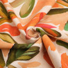Bedrucktes Viskose-Leinen „Tela“ in Grün und Orange – Maison Klem