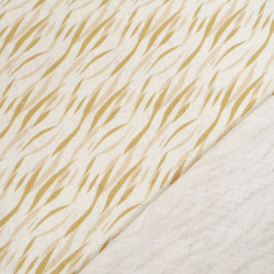 Viscose-linnen met Indiana-print, groen en beige - Maison Klem