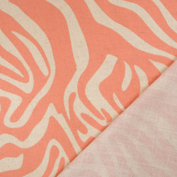 Natural Pink "Flow" Printed Linen Viscose - Maison Klem