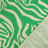 Viscose Lin Imprimé Flow Vert Naturel - Maison Klem
