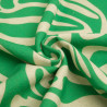 Viscose Lin Imprimé Flow Vert Naturel - Maison Klem