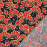 Red and Navy Palma Print Blended Viscose - Maison Klem