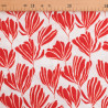 Viscose-mix met Romie-print, rood en ecru - Maison Klem