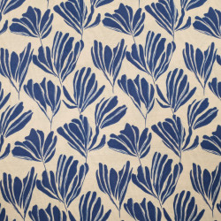 Viscose-mix met Romie-print, indigo en ecru - Maison Klem