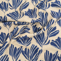 Viskose-Mischgewebe mit „Romie“-Druck, Indigo, Ecru – Maison Klem